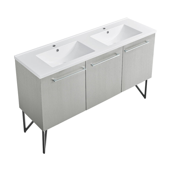 Swiss Madison Annecy 60" Bathroom Vanity in Brushed Grey - SM-BV236 - Backyard Provider