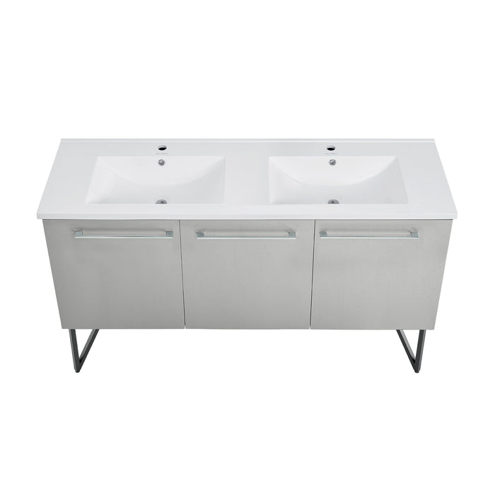 Swiss Madison Annecy 60" Bathroom Vanity in Brushed Grey - SM-BV236 - Backyard Provider