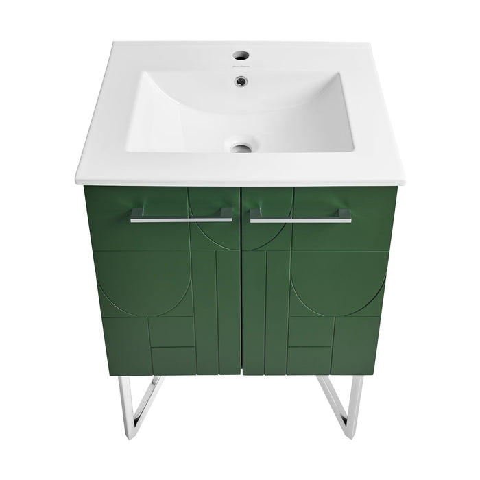 Swiss Madison Annecy 24" Bathroom Vanity in Atlas Green - SM-BV254EN - Backyard Provider