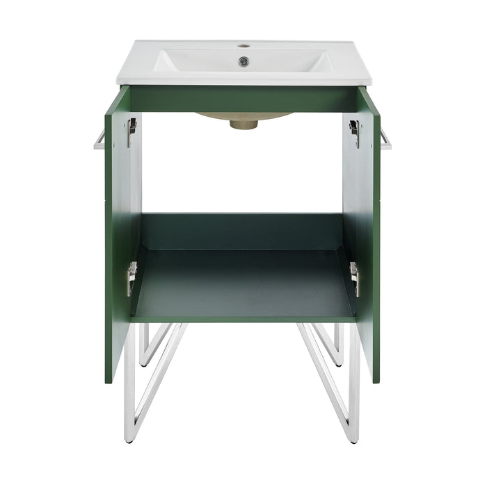 Swiss Madison Annecy 24" Bathroom Vanity in Atlas Green - SM-BV254EN - Backyard Provider