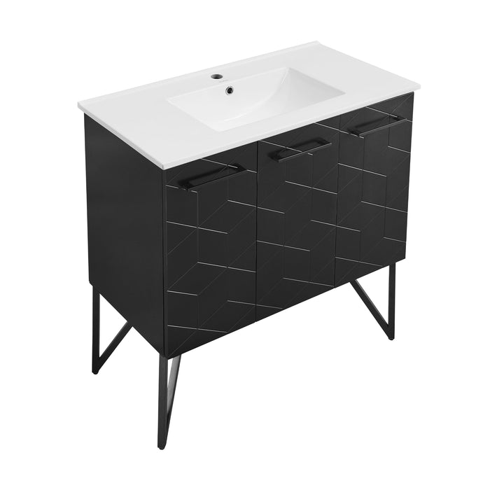 Swiss Madison Annecy 36" Bathroom Vanity in Phantom Black - SM-BV261B - Backyard Provider