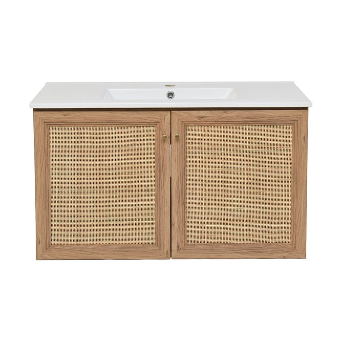 Swiss Madison Classé 36" Wall-Mounted Bathroom Vanity in Oak - SM-BV667 - Backyard Provider