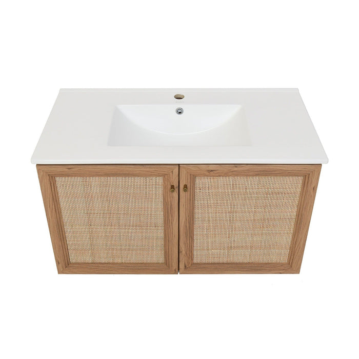 Swiss Madison Classé 36" Wall-Mounted Bathroom Vanity in Oak - SM-BV667 - Backyard Provider