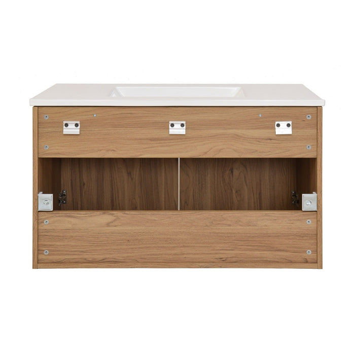 Swiss Madison Classé 36" Wall-Mounted Bathroom Vanity in Oak - SM-BV667 - Backyard Provider