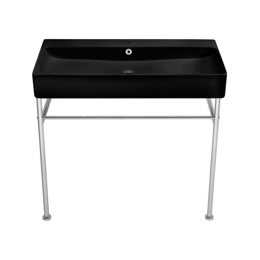 Swiss Madison Carré 36" Console Sink Matte Black Basin Chrome Legs - SM-CS763 - Backyard Provider