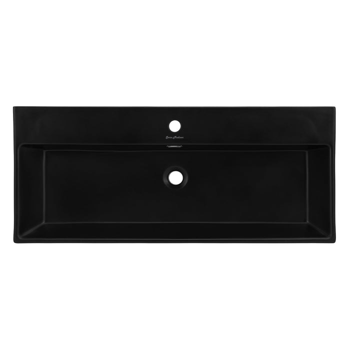 Swiss Madison Claire 40" Console Sink Matte Black Basin Chrome Legs - SM-CS764 - Backyard Provider