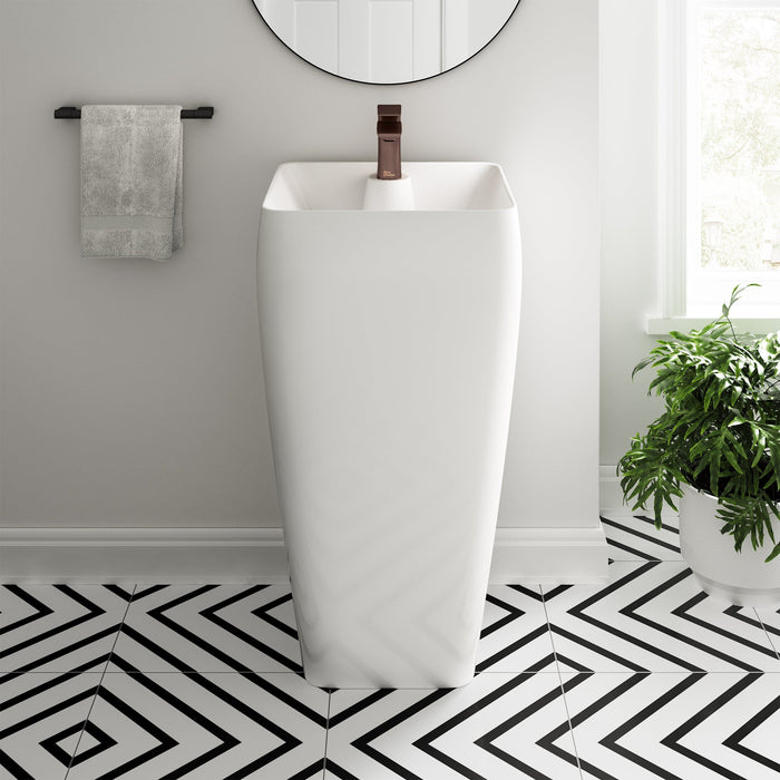 Swiss Madison Carré One-Piece Pedestal Sink - SM-PS311 - Backyard Provider