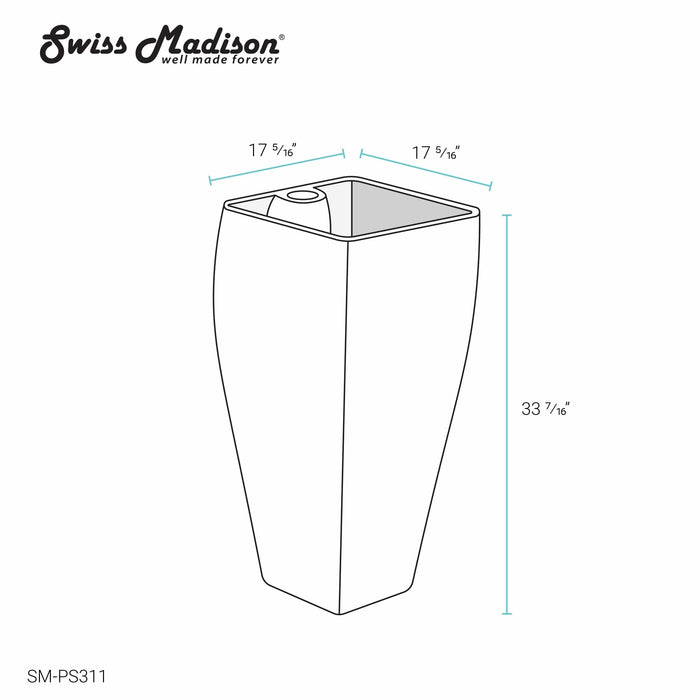 Swiss Madison Carré One-Piece Pedestal Sink - SM-PS311 - Backyard Provider