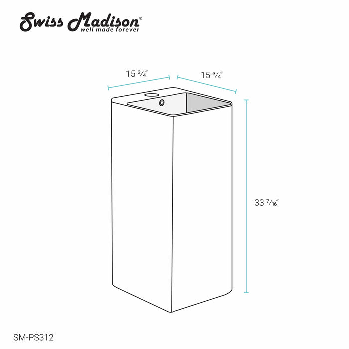 Swiss Madison Concorde One-Piece Pedestal Sink - SM-PS312 - Backyard Provider