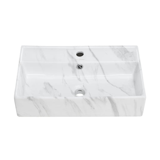 Swiss Madison Claire 22” Rectangle Wall-Mount Bathroom Sink in White Marble - SM-WS318W1 - Backyard Provider