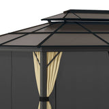 Outsunny 11x15 Hardtop Gazebo with Aluminum Frame, Polycarbonate Gazebo Canopy - 84C-268