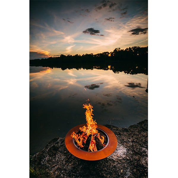 Fire Pit Art Saturn with Lid Fire Pit at the lake