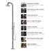 Heatgene Stainless Steel Freestanding Outdoor Shower with Handheld Shower for Outside/Swimming Pools - Backyard Provider