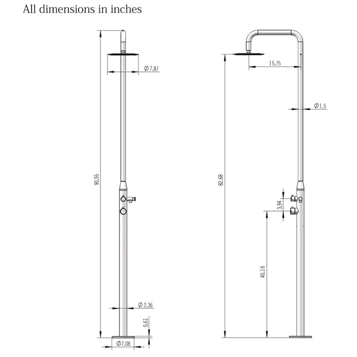 Heatgene Outdoor Shower with Body Jets & Handheld Shower Head for Poolside/Patio Drench Shower - Backyard Provider