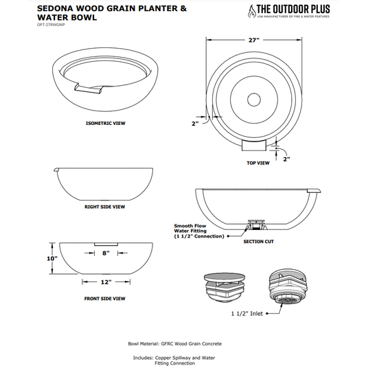 Sedonawoodgrainplanterwaterbowlspecssheet