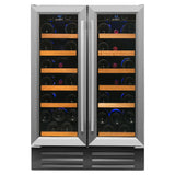 40 Bottle Dual Zone Wine Cooler, Stainless Steel Door Trim - Backyard Provider