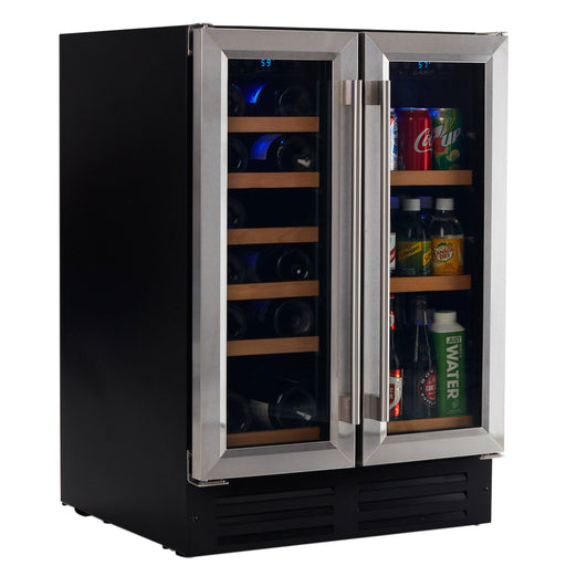 Dual Zone Stainless Steel Under Counter Wine and Beverage Cooler - Backyard Provider