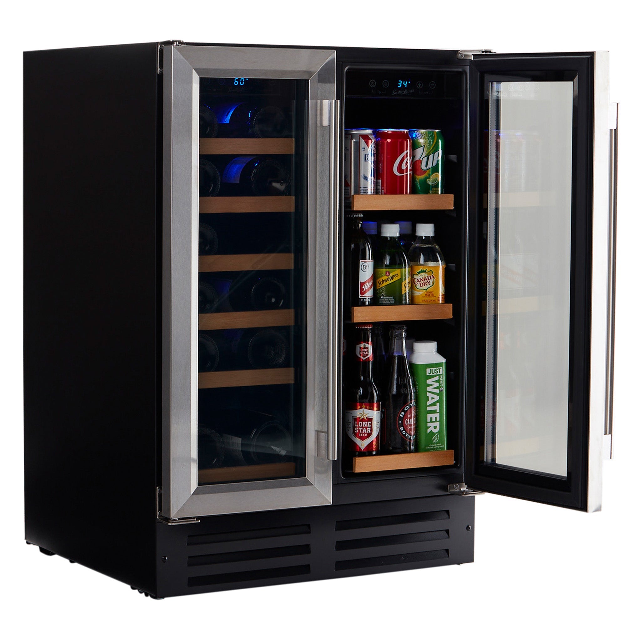 Dual Zone Stainless Steel Under Counter Wine and Beverage Cooler - Backyard Provider