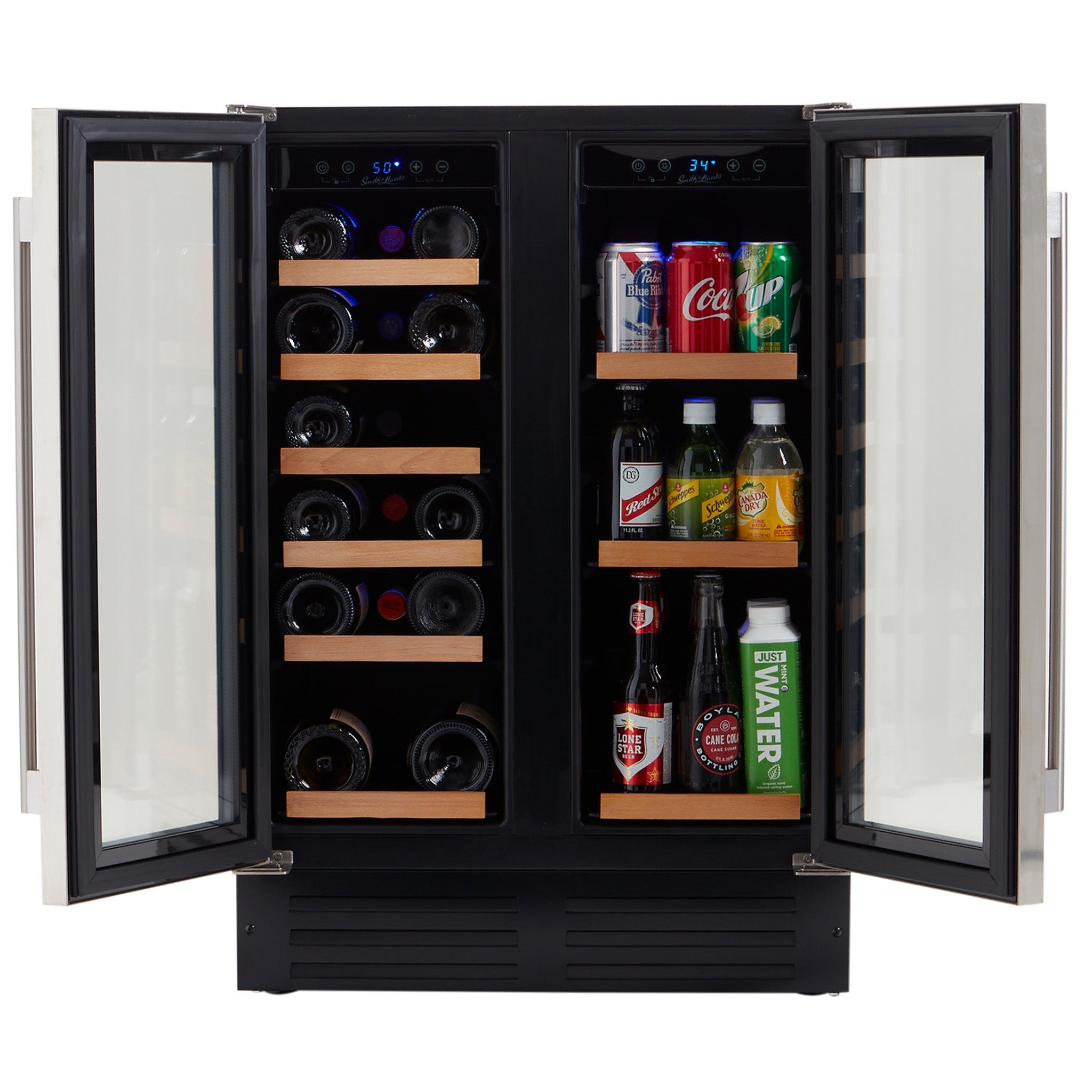 Dual Zone Stainless Steel Under Counter Wine and Beverage Cooler - Backyard Provider