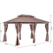 Outsunny 10' x 13' Outdoor Soft Top Gazebo Pergola with Curtains - 84C-050