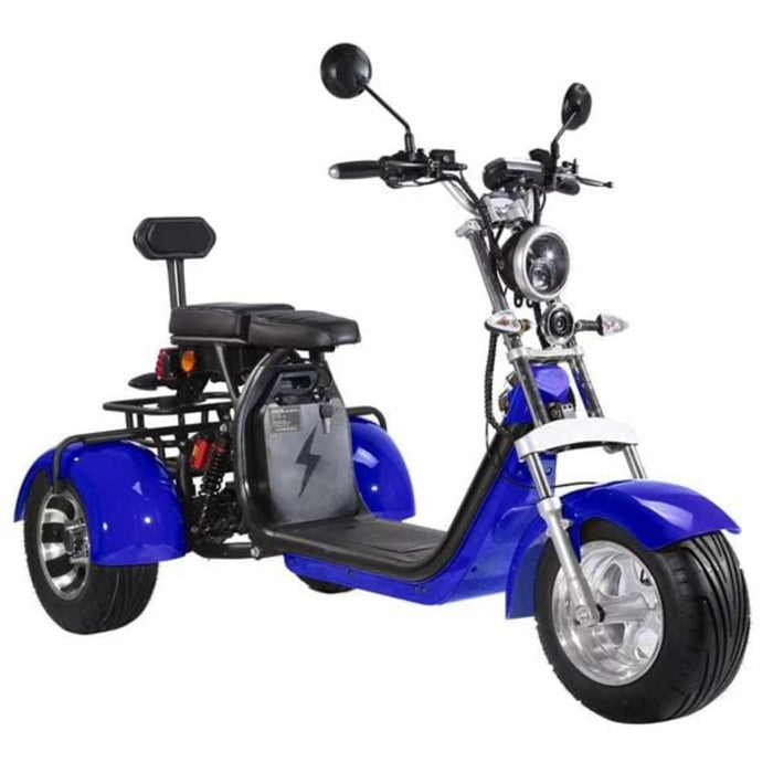 SoverSky T7.2 60V 2000W Fat Tire Electric Trike Scooter - SOV-T72-20AH-BLACK