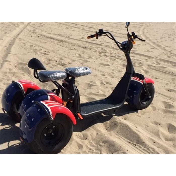 SoverSky T7.0 60V 2000W Fat Tire Electric Trike Scooter - SOV-T70-RED