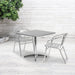Flash Furniture 31.5'' Square Indoor-Outdoor Table Set with 2 Slat Back Chairs - TLH-ALUM-32SQ-017BCHR2-GG