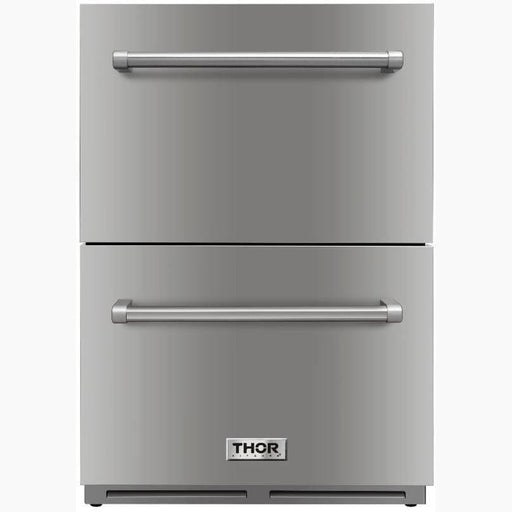 Thor Kitchen 24 in. 5.4 cu. ft. Built-in Double Drawer Refrigerator, TRF2401U