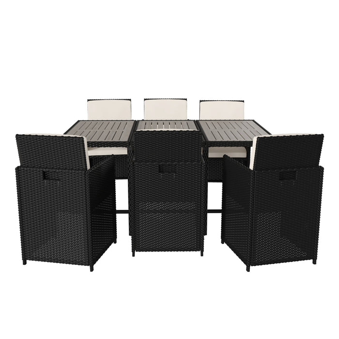 Flash Furniture Peregrine 7 PC Black Patio Set - TW-3WBE00-GY-GG