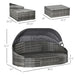 Outsunny Outdoor Round Daybed 4 Pieces Wicker Outdoor Rattan Sofa - 862-048LG