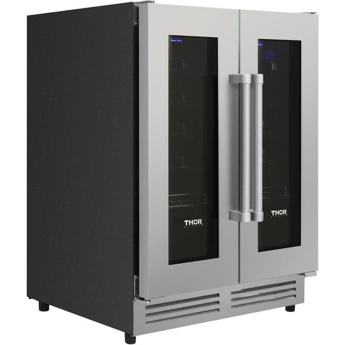 Thor Kitchen Appliance Package - 48 in. Propane Gas Range, Range Hood, Refrigerator, Dishwasher, Wine Cooler, Microwave, AP-LRG4807ULP-8