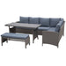 Outsunny 4 Pieces Patio Wicker Dining Sets, Outdoor PE Rattan Sectional Conversation Set - 860-109