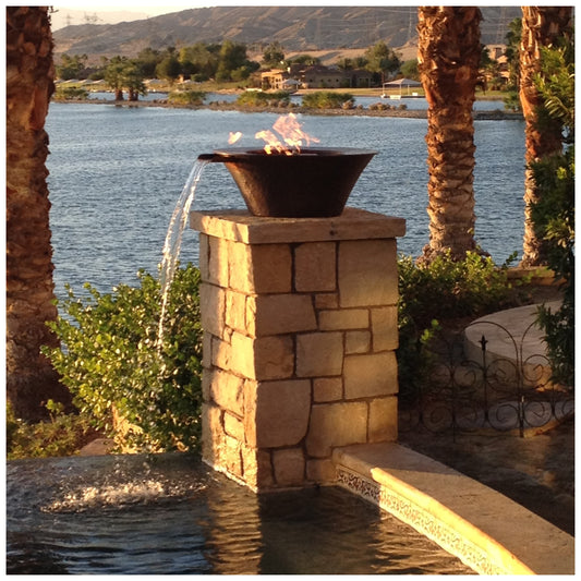 Cazo Hammered Copper Fire & Water Bowl LifeStyle