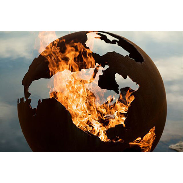 Fire Pit Art Third Rock Fire Pit Close up with fire