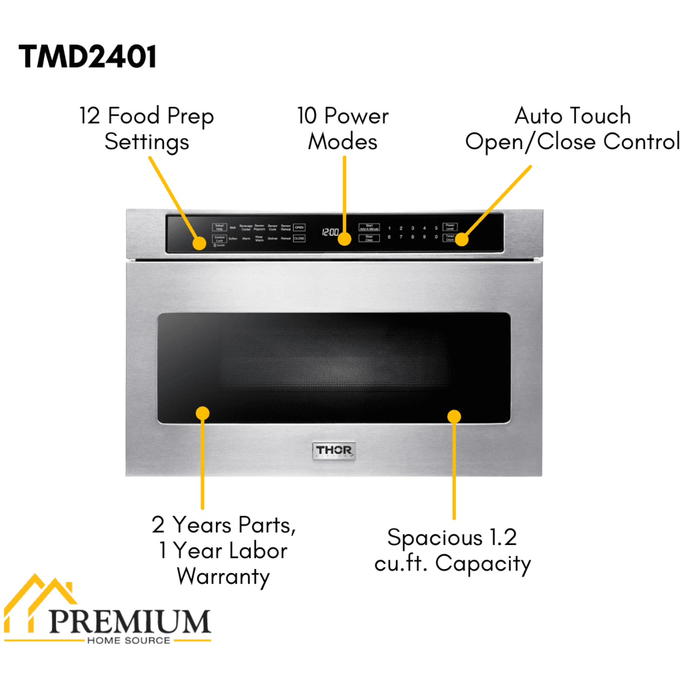 Thor Kitchen Professional Appliance Package 48 in. Propane Gas Range, Range Hood, Refrigerator, Dishwasher, Microwave Drawer, Wine Cooler, AP-HRG4808ULP-8