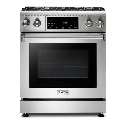 Thor Kitchen Appliance Package - 30 In. Gas Range, Range Hood, Microwave Drawer, AP-TRG3001-W-4