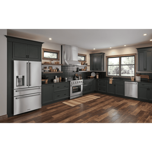 Thor Kitchen Appliance Package - 36 in. Natural Gas Range, Range Hood, Microwave Drawer, Refrigerator with Fridge and Ice Maker, Dishwasher, Wine Cooler, AP-LRG3601U-14