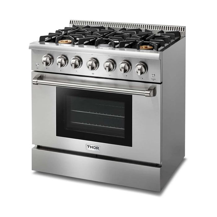 Thor Kitchen 36 in. Professional Natural Gas Range in Stainless Steel - HRG3618U