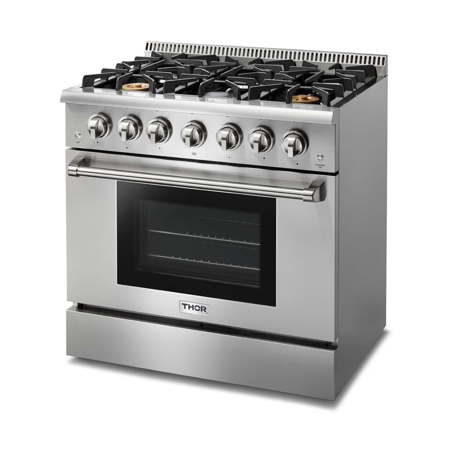 Thor Kitchen 36 in. 5.2 cu. ft. Professional Propane Gas Range in Stainless Steel, HRG3618ULP