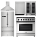 Thor Kitchen Appliance Package - 36 in. Propane Gas Range, Range Hood, Refrigerator, Dishwasher, Wine Cooler, AP-LRG3601ULP-4