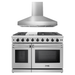 Thor Kitchen Appliance Package - 48 in. Gas Range, Wall Mount Range Hood, AP-LRG4807U-W