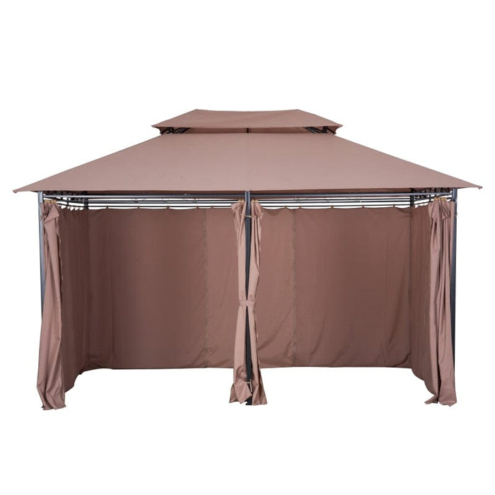 Outsunny 10' x 13' Outdoor Soft Top Gazebo Pergola with Curtains - 84C-050