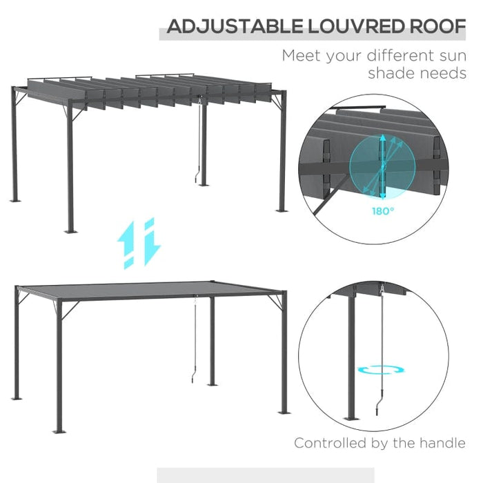 Outsunny 13' x 10' Outdoor Louvered Pergola - 84C-341V01