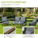 Outsunny 4 Piece Aluminum Garden Sofa Set - 84B-635LG