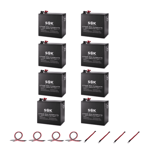 8 x SOK Battery 206Ah 12V LiFePO4 Deep Cycle Batteries | 8 x 2,636wH Lithium Solar Batteries | 1,648Ah / 21.08kWh - Backyard Provider