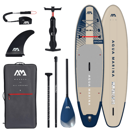 Aqua Marina 11’2″ Magma Earth Wave - Advanced All-around iSUP, 3.4m/15cm, with carbon/fiberglass hybrid PASTEL paddle and coil leash