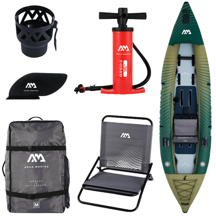 Aqua Marina 13’1 Caliber Angling Kayak 1/2-person. DWF Deck. Foldable fishing seat x1, Cup holder. paddle excluded
