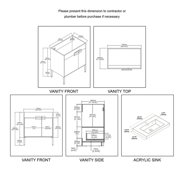 Blossom Bari 30″ Bathroom Vanity - V8030 30 01 CH - Backyard Provider