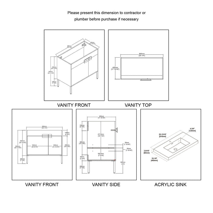 Blossom Bari 36″ Bathroom Vanity - V8030 36 01 CH - Backyard Provider