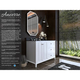 Ancerre Hannah Bathroom Vanity with Sink and Black Quartz Top Cabinet Set - VTSM-HANNAH-48-L-W-B - Backyard Provider